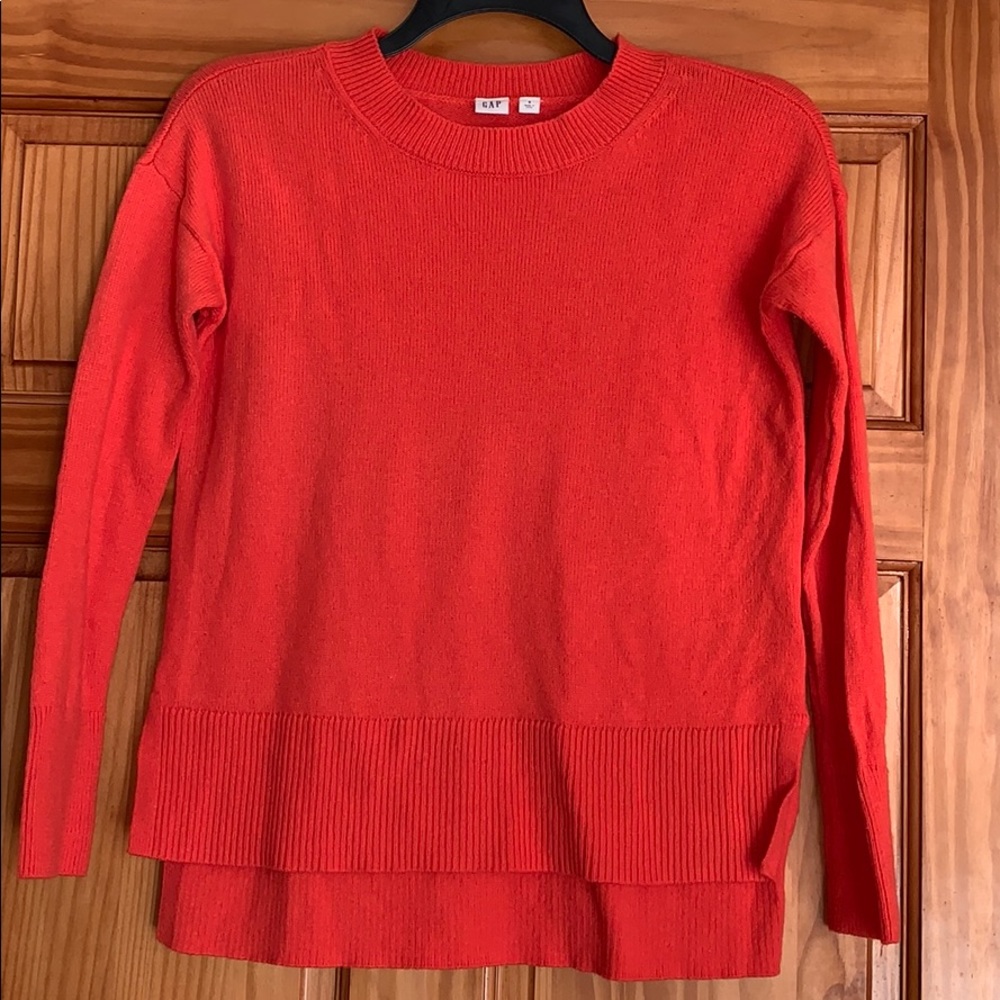 Gap Women’s S LS Crewneck Orange Sweater Tunic